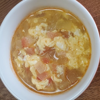 スイカの皮の卵とじ中華スープ